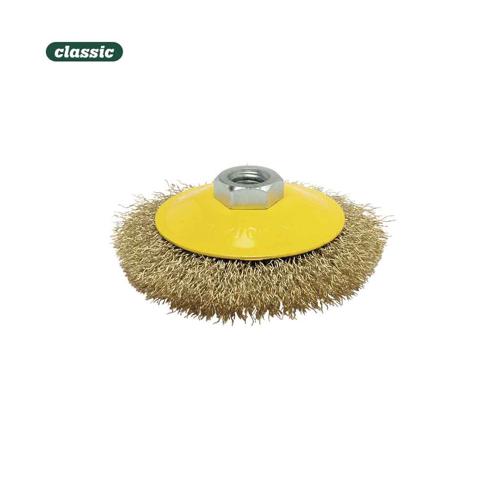 Escova conica arame ondulado100mm fho100 mota
