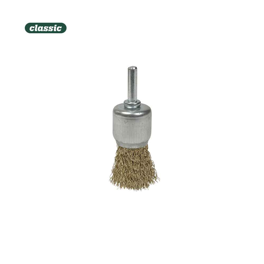 Escova con espiga aço ondulado broxa 12mm fab012 mota