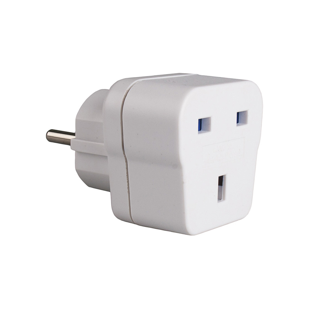 Adaptador inglês com t/tl (para viajar para espanha) 13a 4 8mm branco av1 solera
