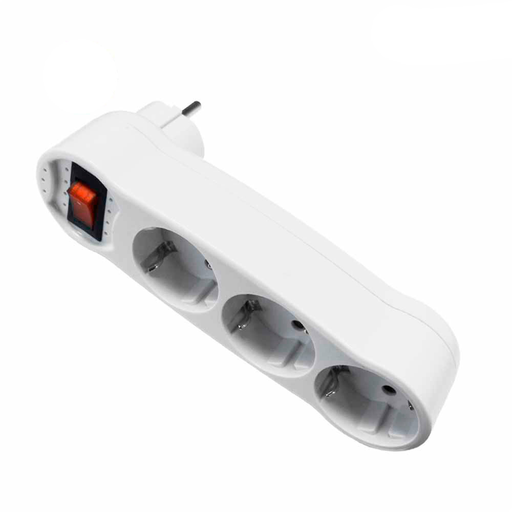 Ficha tripla com interruptor 4 8mm (retractilado) edm