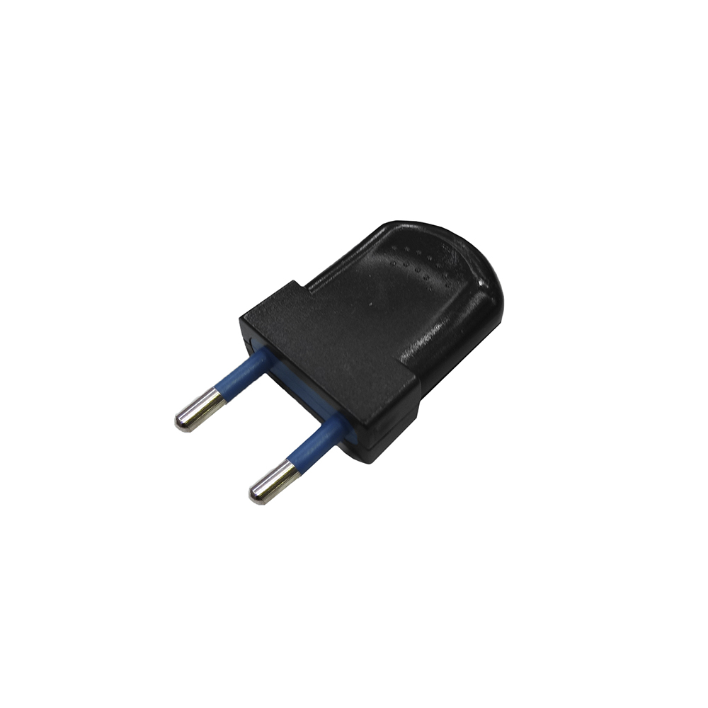 Ficha europeia preta bipolar 10a 4mm