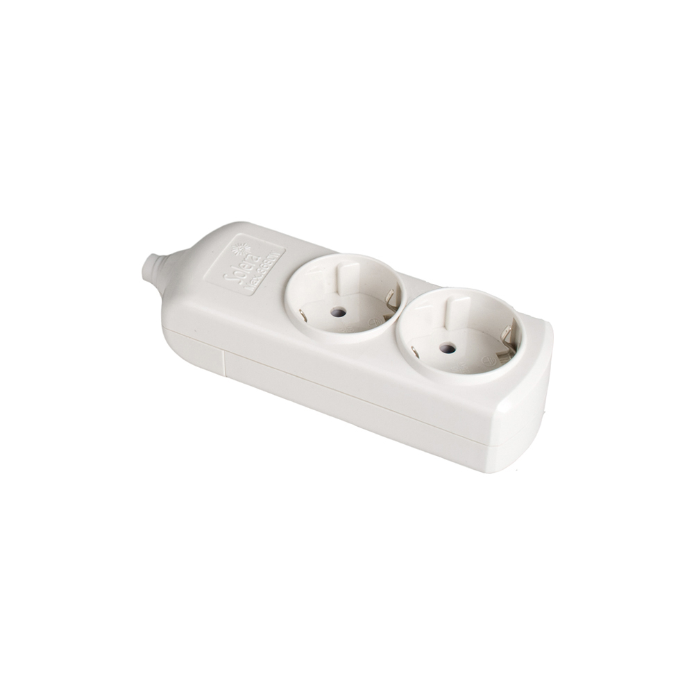 Bloco bipolar 2 tomadas t/t lateral 16a 250v cor branco solera 8002