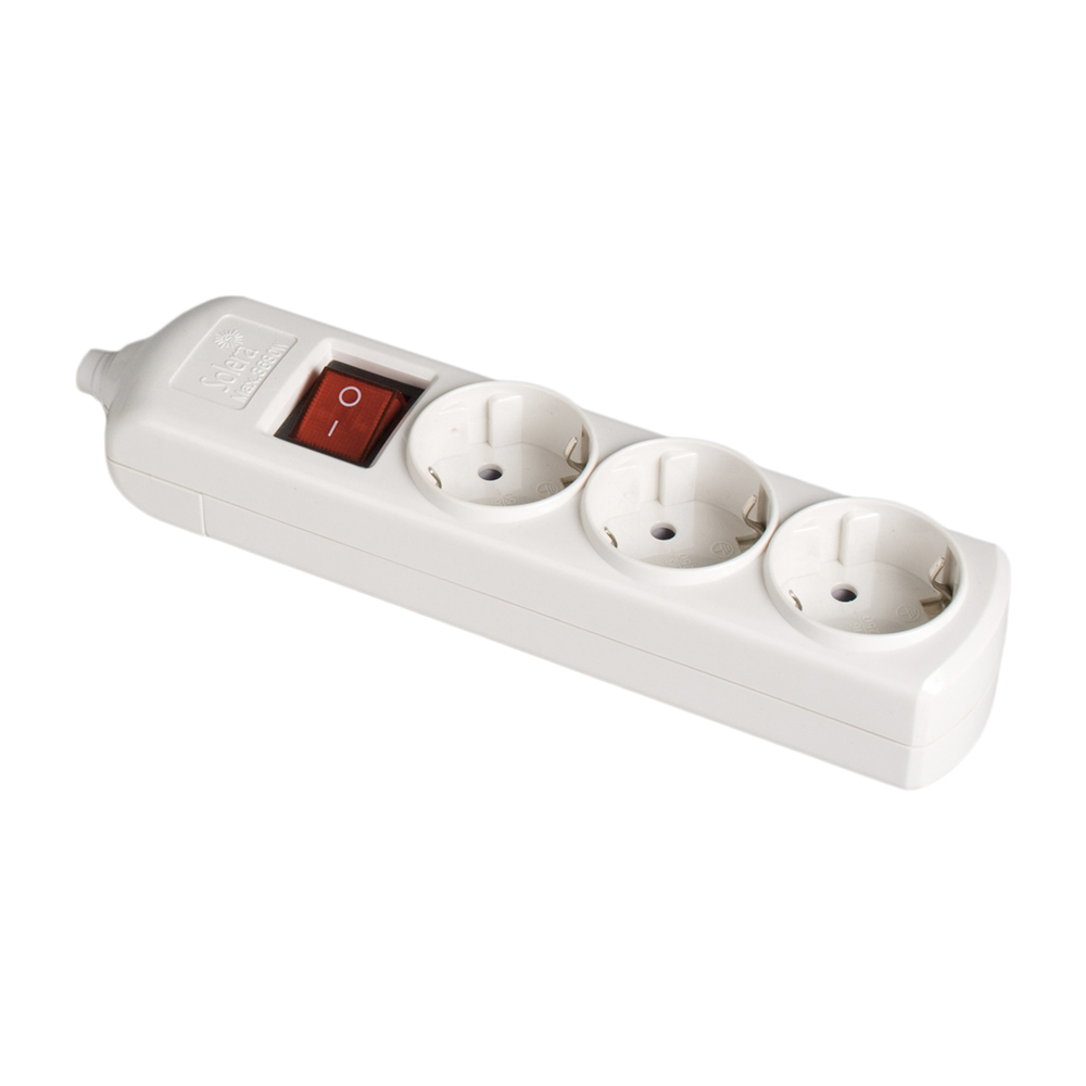 Bloco bipolar 3 tomadas com t/t lateral 16a 250v cor branco + interruptor luminoso solera 8003il