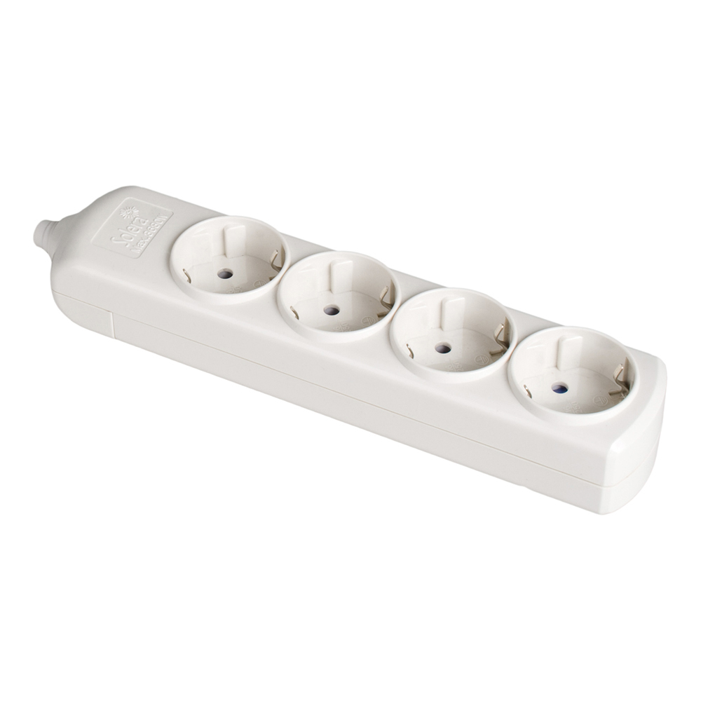 Bloco bipolar 4 tomadas com t/t lateral 16a 250v cor branco solera 8004