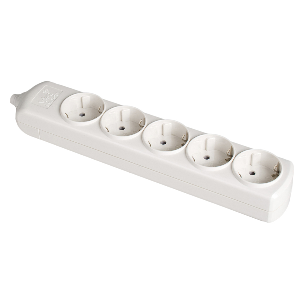 Bloco bipolar 5 tomadas com t/t lateral 16a 250v cor branco solera 8005
