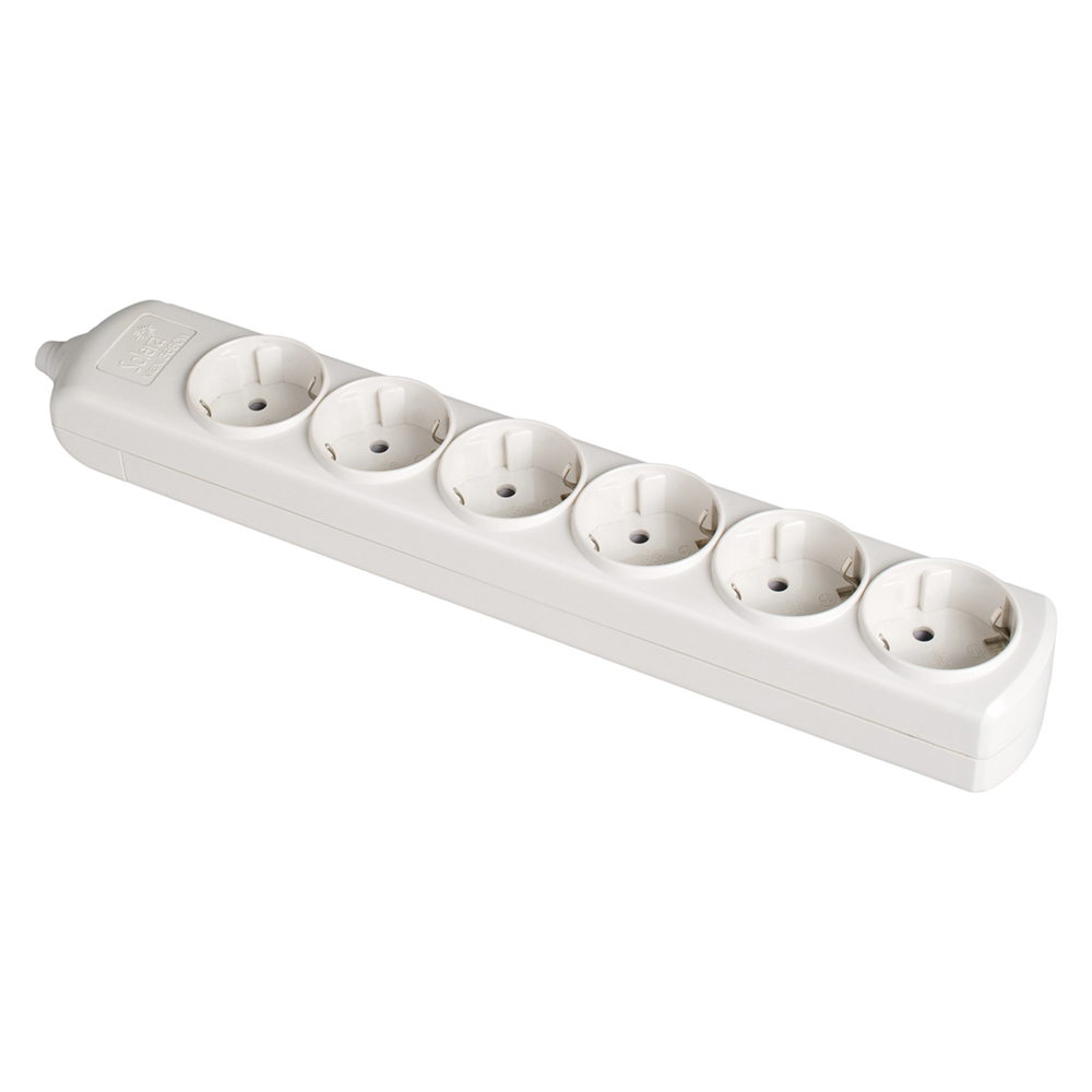 Bloco bipolar 6 tomadas com t/t lateral 16a 250v cor branco solera 8006