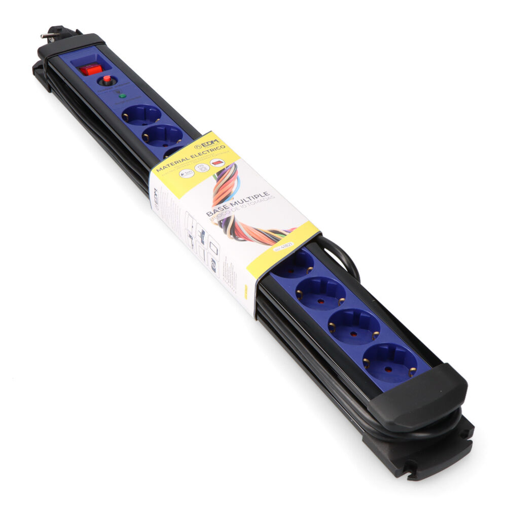 Bloco 10 tomadas com protetor + interruptor 3m edm