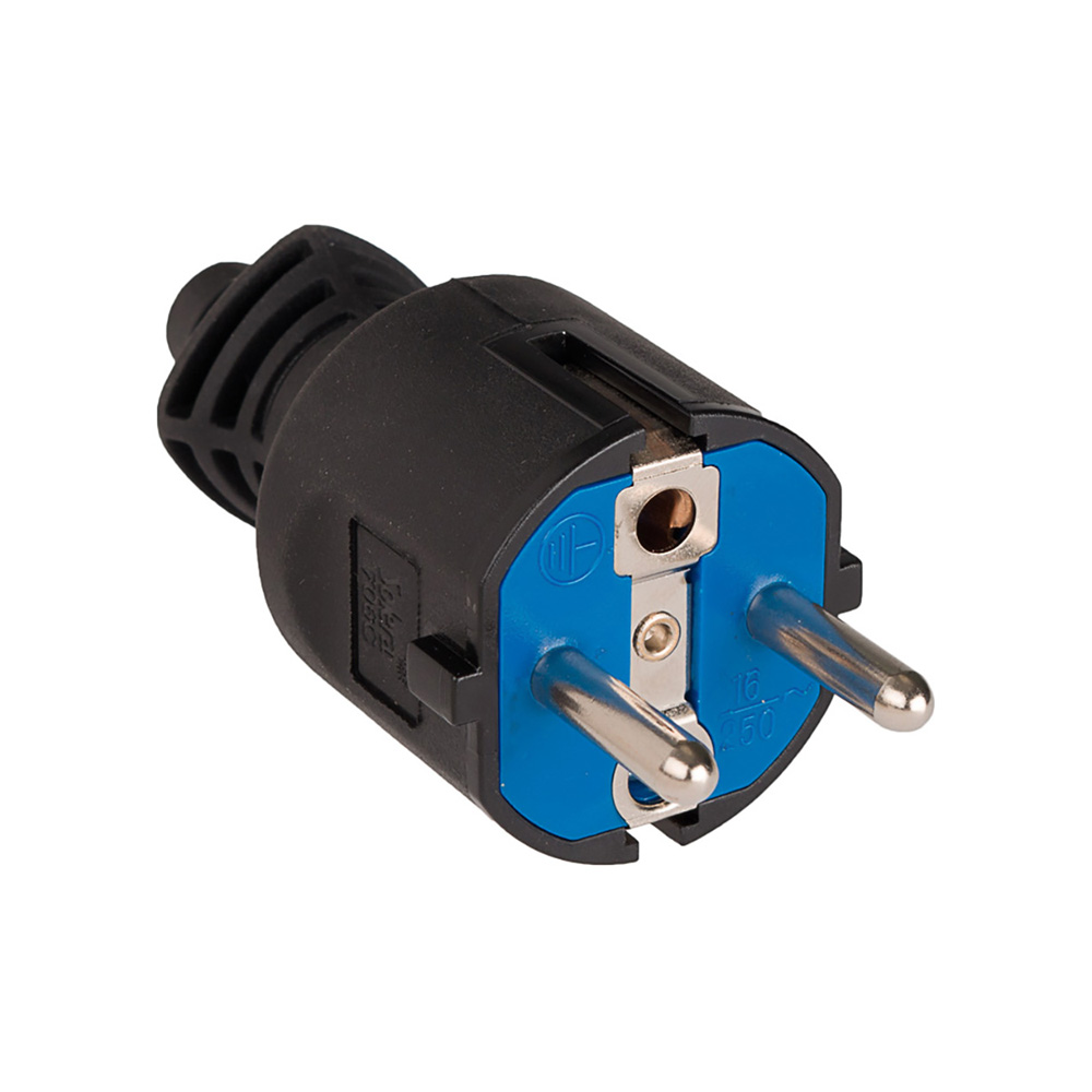 Ficha borracha preta 16a 250v t/tl ip44 4 8mm 706c (retractilado) solera