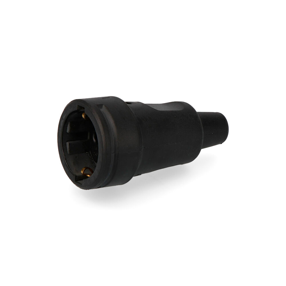 Ficha aérea de borracha maciça t/tl 4 8mm 16a preta  kopp 