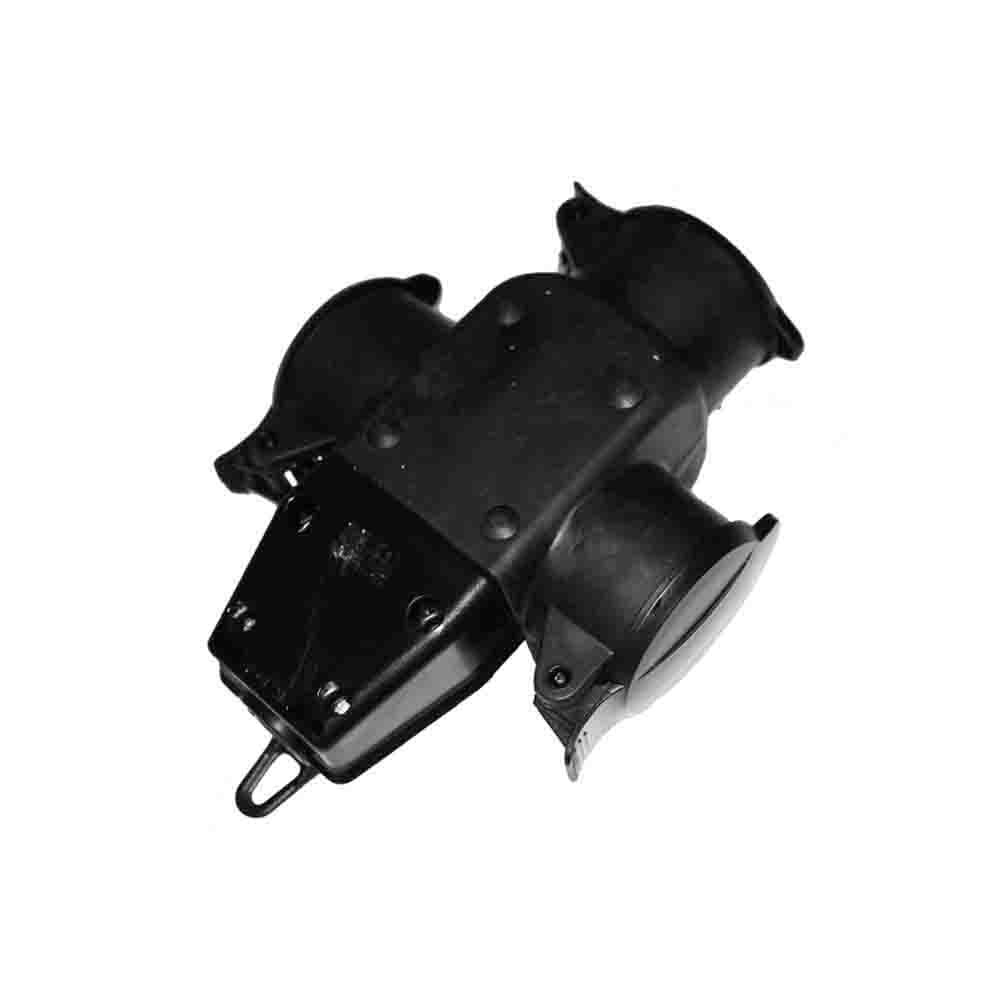 Ficha tripla aérea de borracha com tampa t/tl 16a ip44 edm