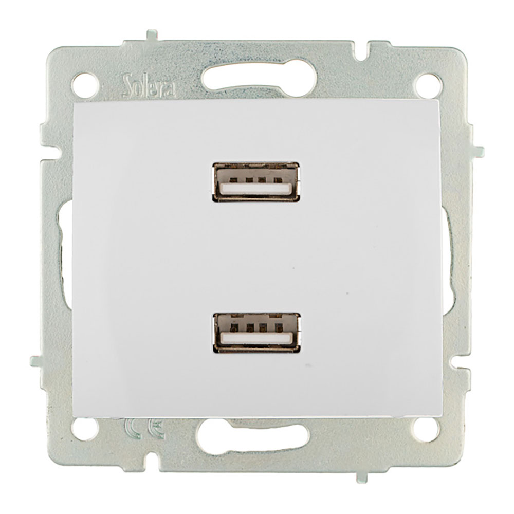 Carregador duplo usb 230v 5v 4200ma branco de encastrar erp2usb s.europa solera erp2usb