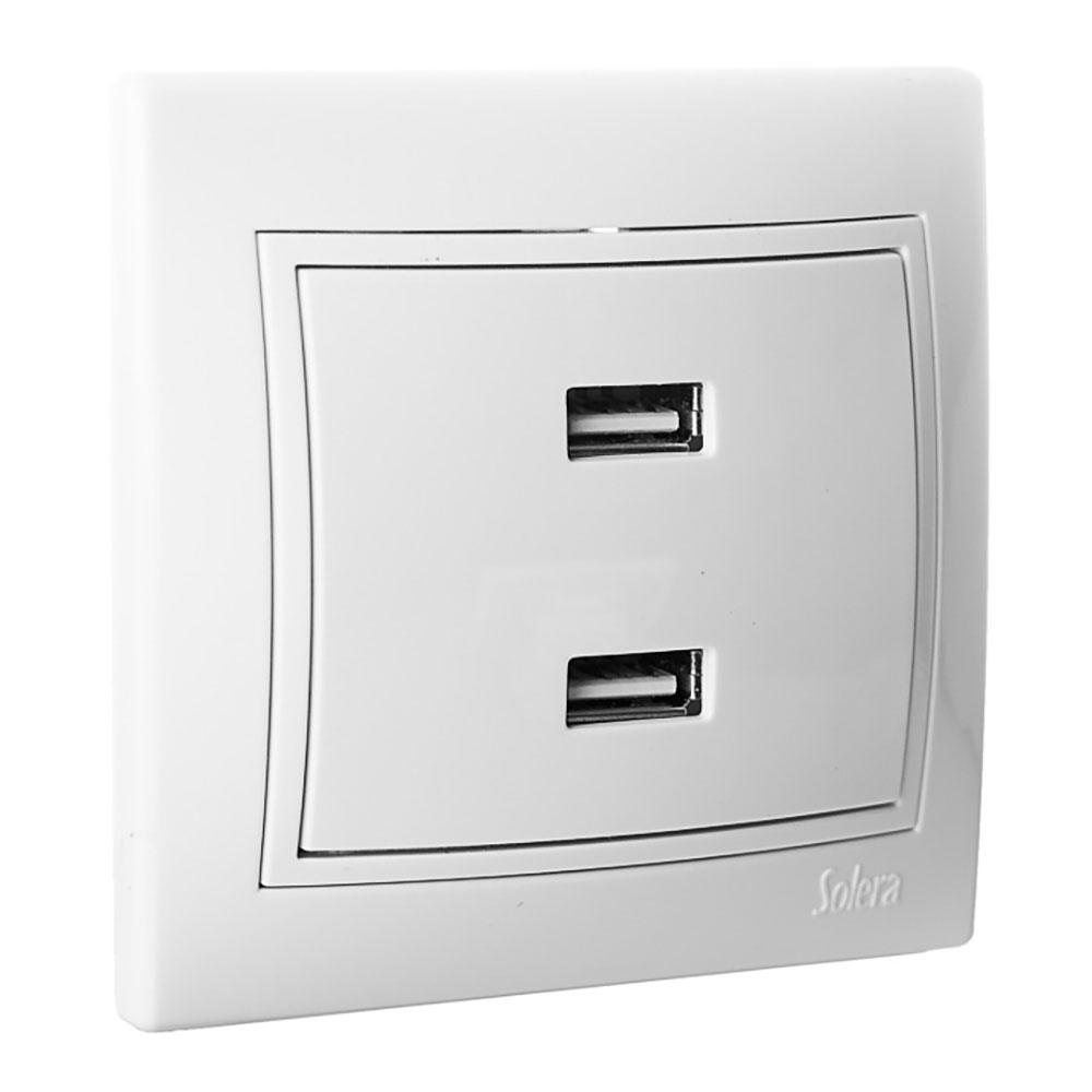 Carregador duplo usb serie europa 230v 5v 4200ma s.europa solera erp2usbu
