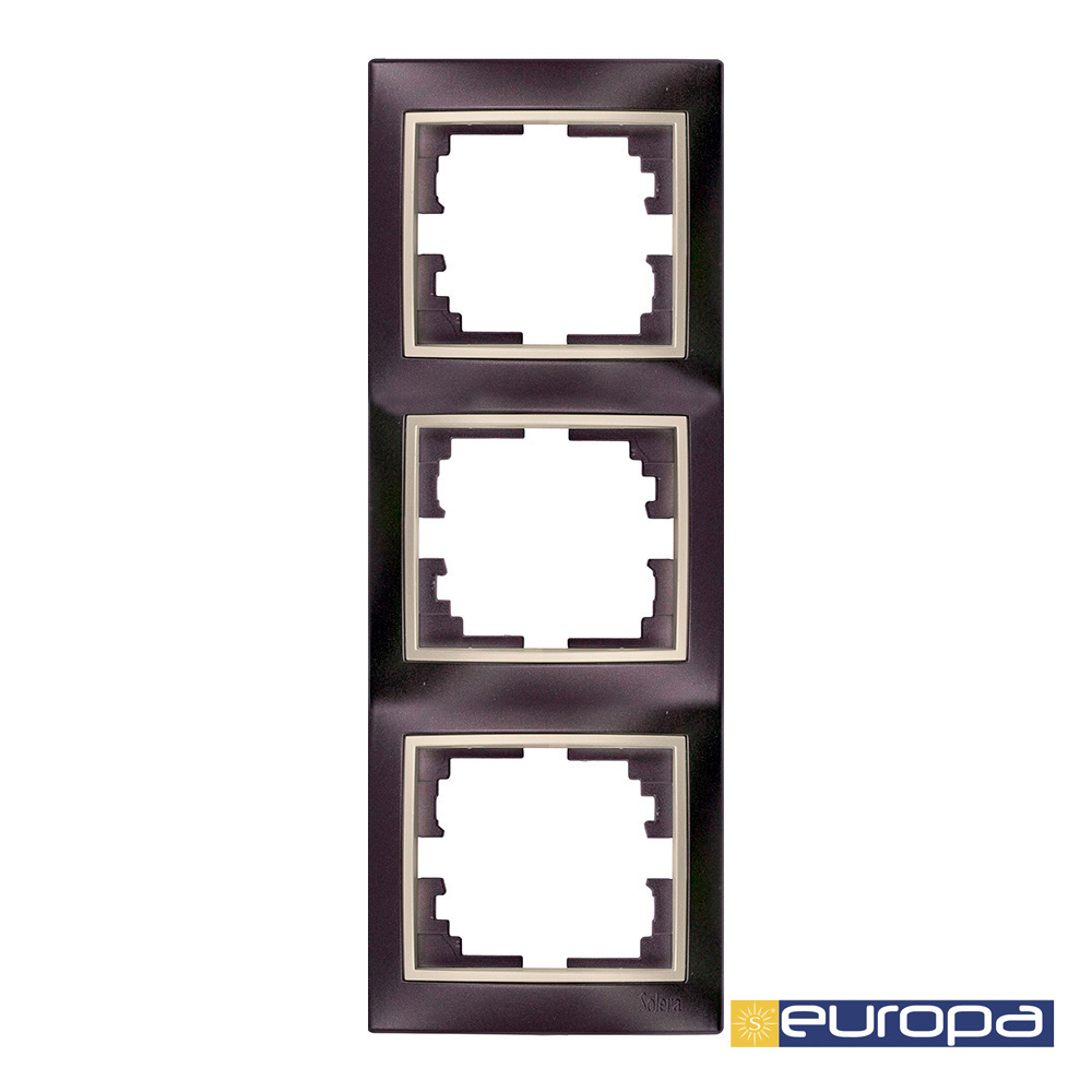 Estrutura vertical triplo estrutura preto e aro pérola 81x225x10mm s.europa solera erp63nu