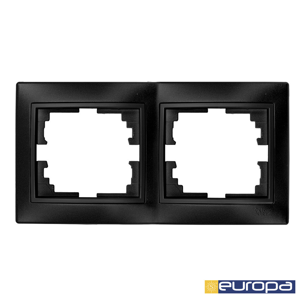 Espelho horizontal duplo grafite 154x81x10mm s.europa solera erp72ngu