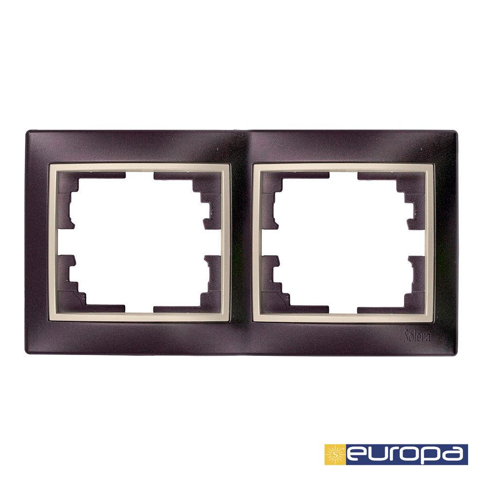 Estrutura horizontal duplo  estrutura preto e aro pérola 154x81x10mm s.europa solera erp72nu