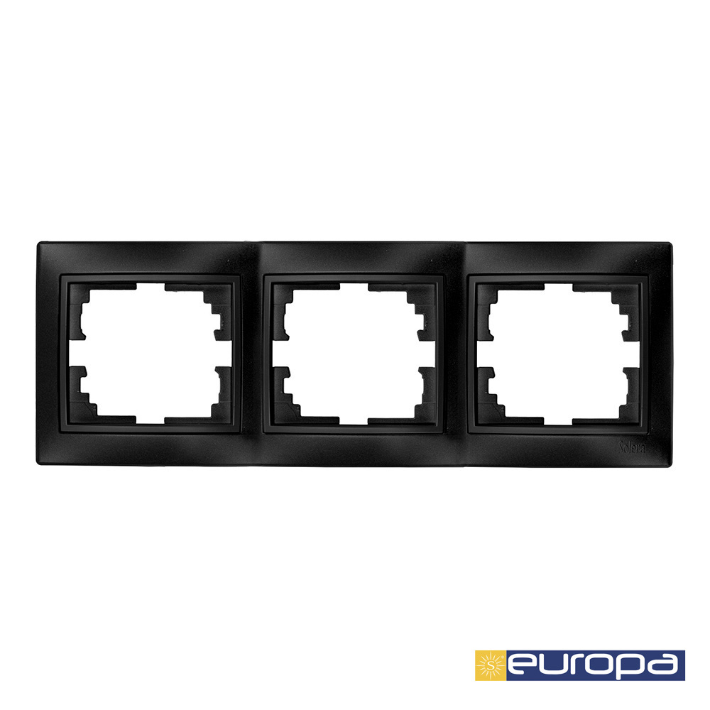 Espelho horizontal triplo grafite 225x81x10mm s.europa solera erp73ngu