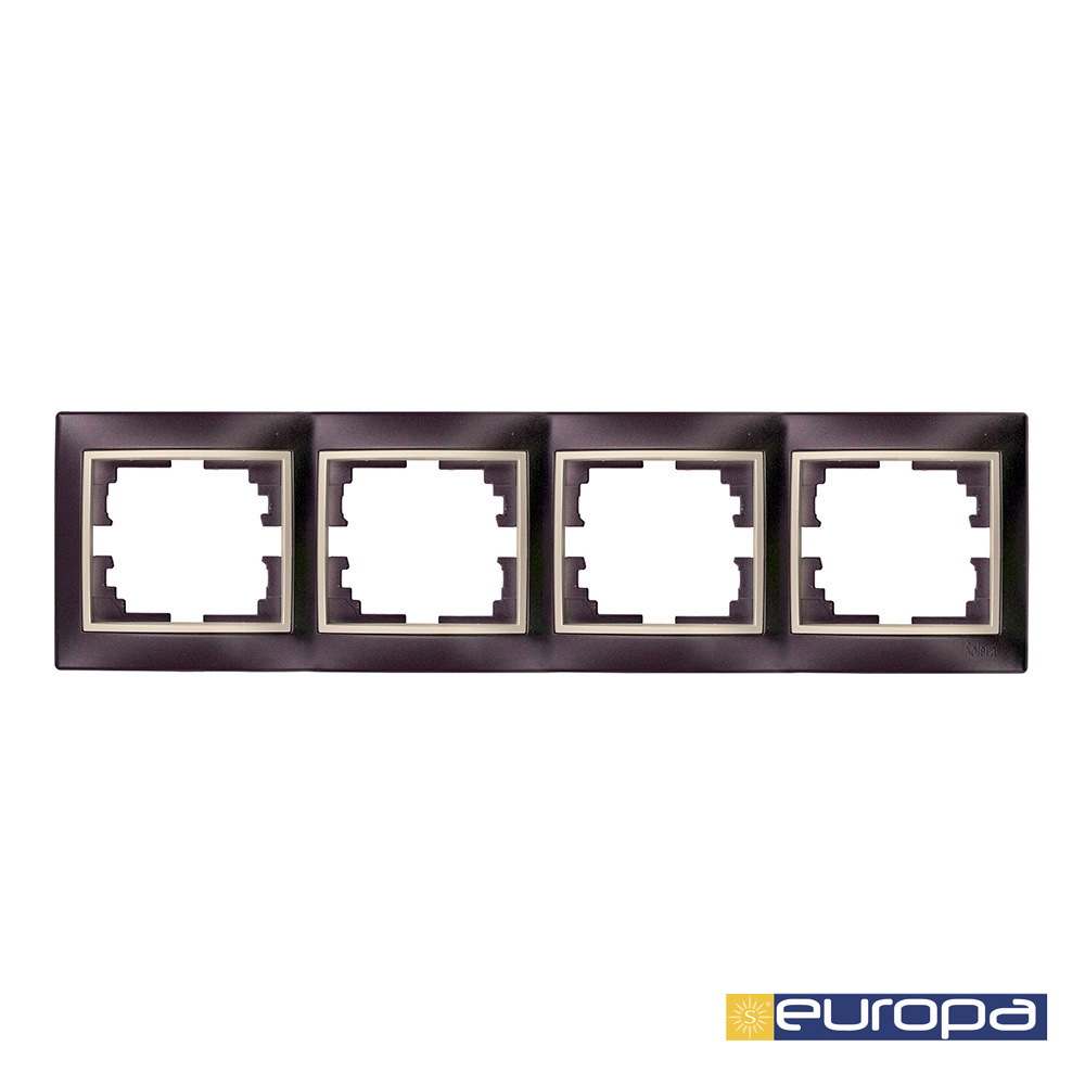 Estrutura horizontal para 4 elementos estrutura preto e aro pérola 296x81x10mm s.europa solera erp74nu