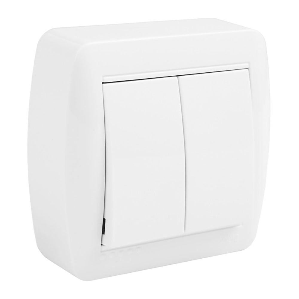 Comutador duplo 74x72x28mm s. mural solera mur12u