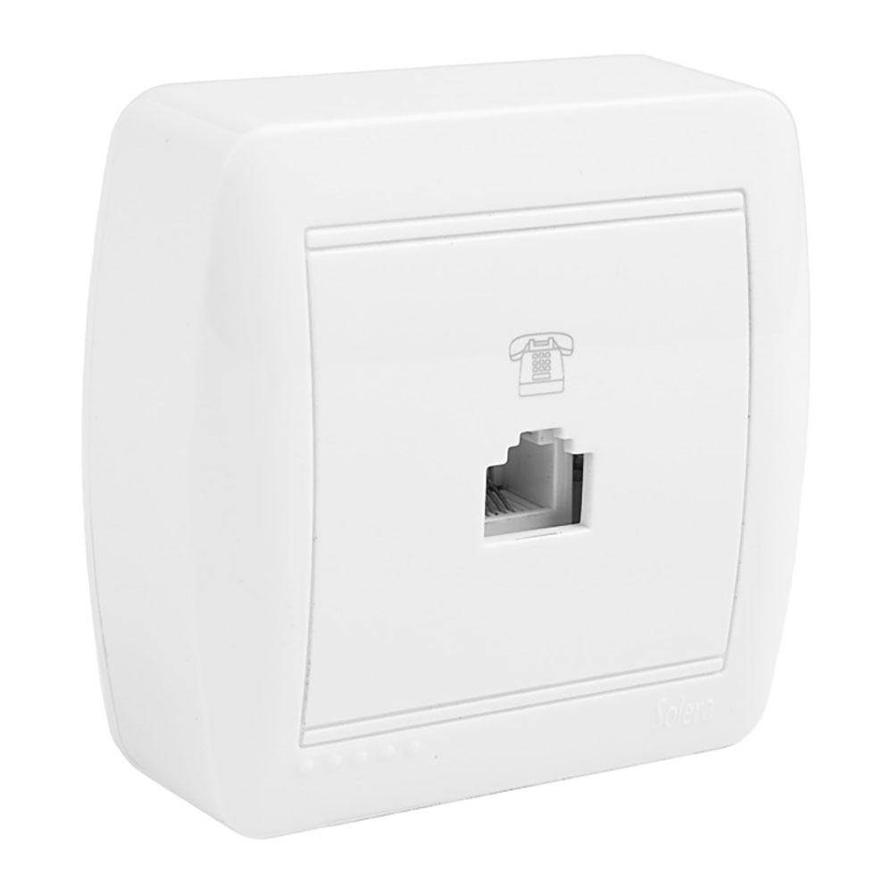 Tomada telefone tj11 (4 vias) 74x72x28mm s. mural solera mur84u