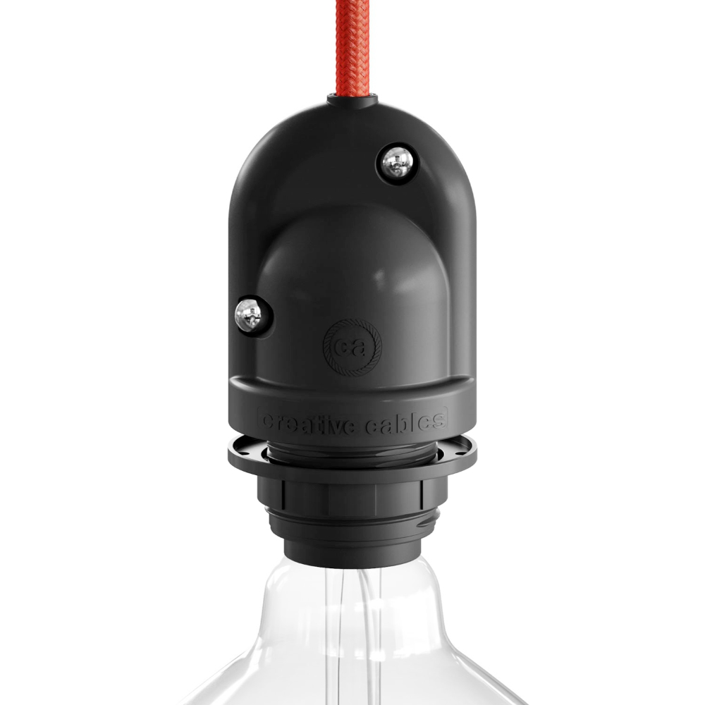 Casquilho e27 para exterior preto ip65 (retractilado)