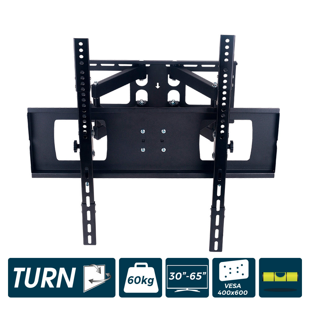 Suporte plasma/lcd/led de 30-65 polegadas 60kg edm com dois braços e oscilante. com nível incluído