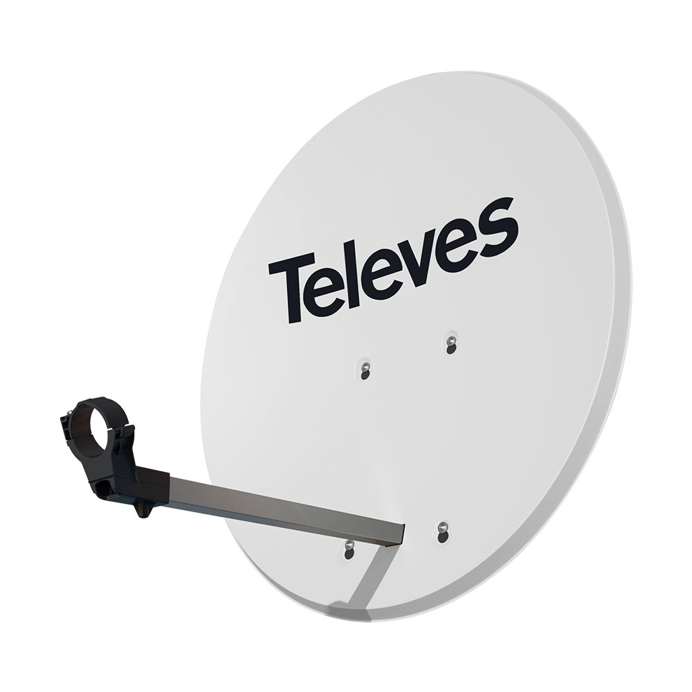 Antena parabólica ø63cm offset disco aluminio cor branco televes