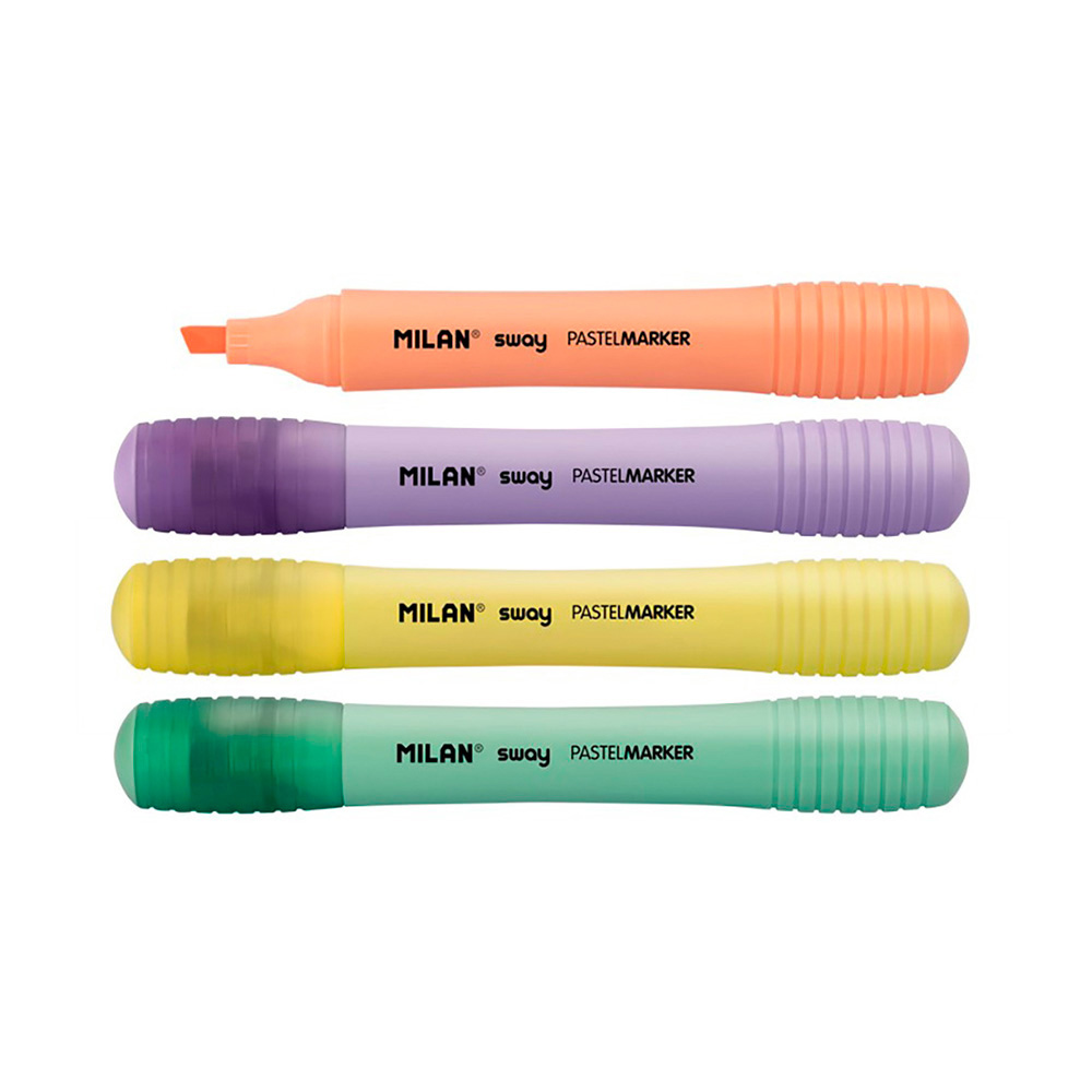 Pack 4 marcadores fluorescentes ponta 2-4mm vários no caso de milan