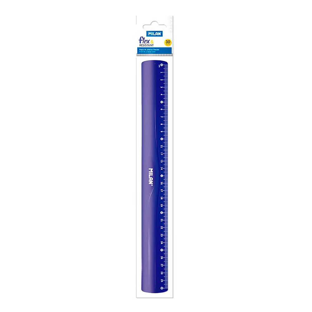 Regua flex&resistan azul 30cm milan