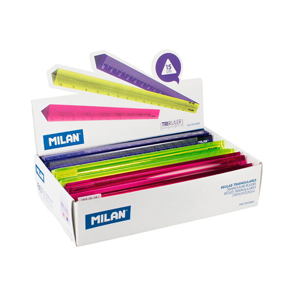 *ult.unidades* pack 60 reguas triangulares 15cm milan