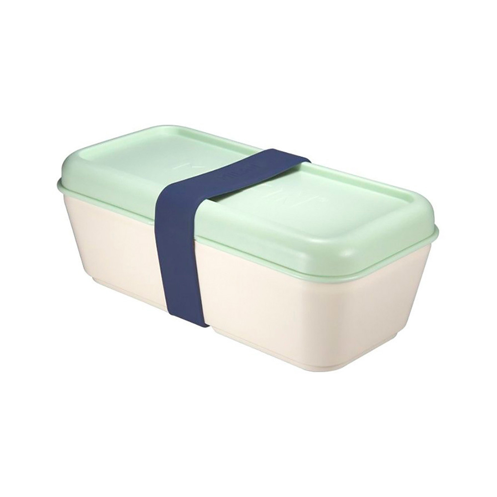 Recipiente para alimentos retangular 0 75l tampa verde milan