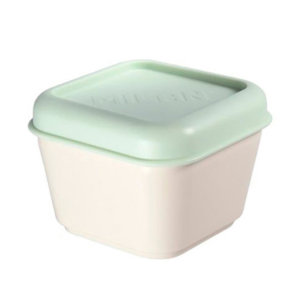 Recipiente para alimentos quadrado 0 33l tampa verde milan