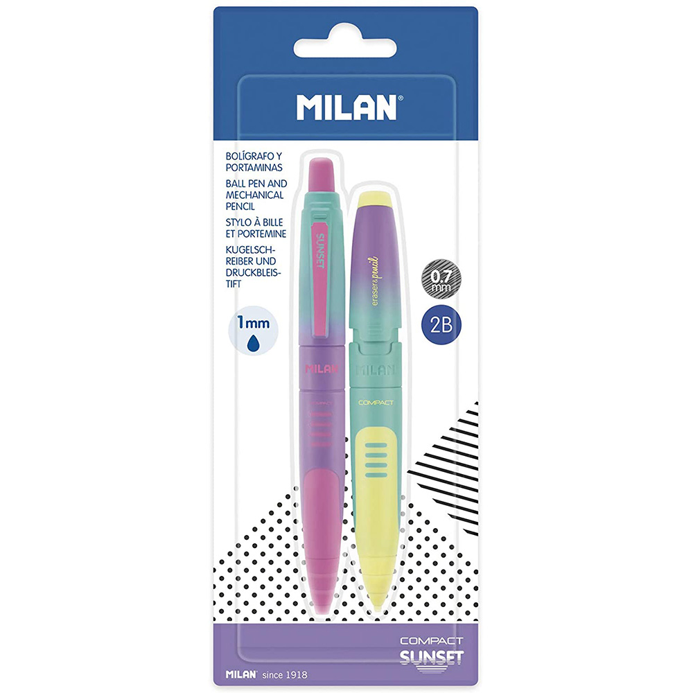 Blister 1 caneta+ 1 lapiseira compact sunset milan