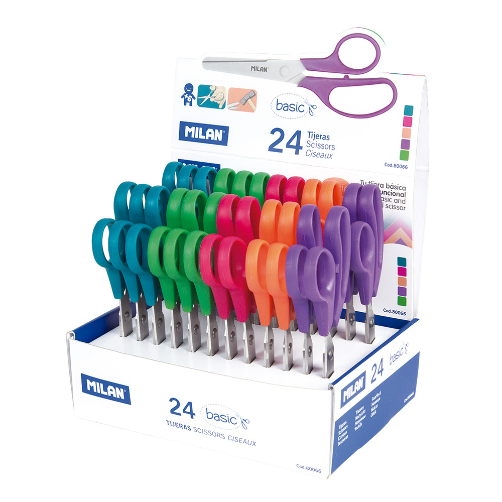 Caixa espositora 24 tesouras basic 13 3cm milan