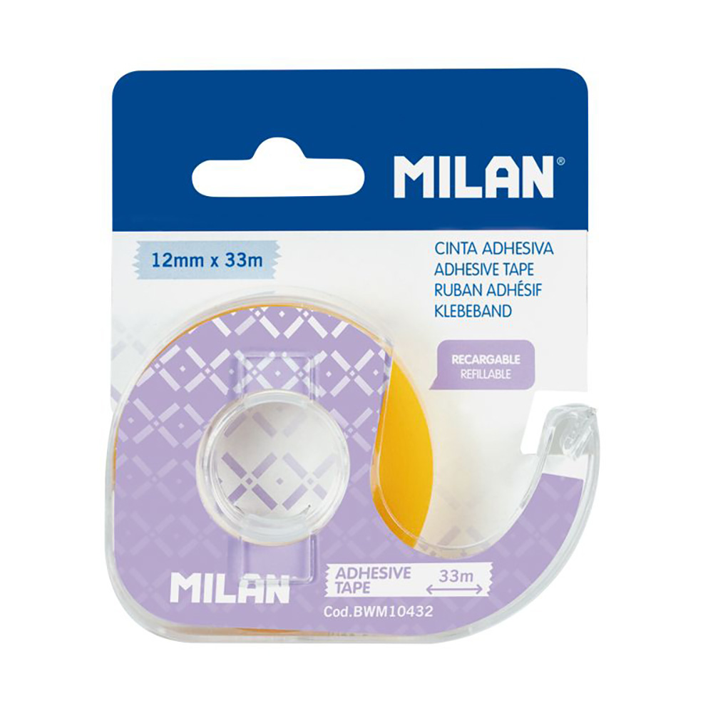 Blister dispensador fita adesiva transparente 12mm x 33m milan