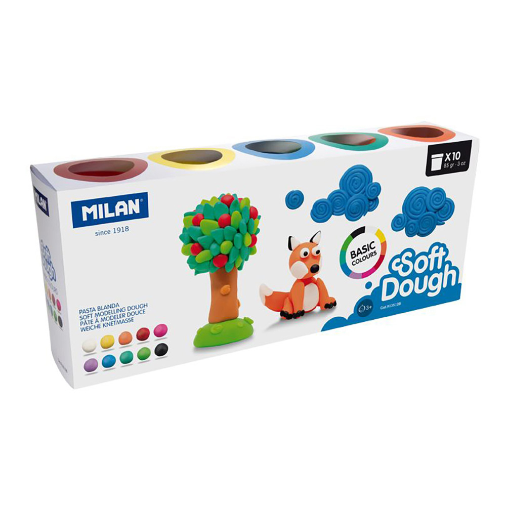 Caixa de 10 potes 85g básico soft dough milan