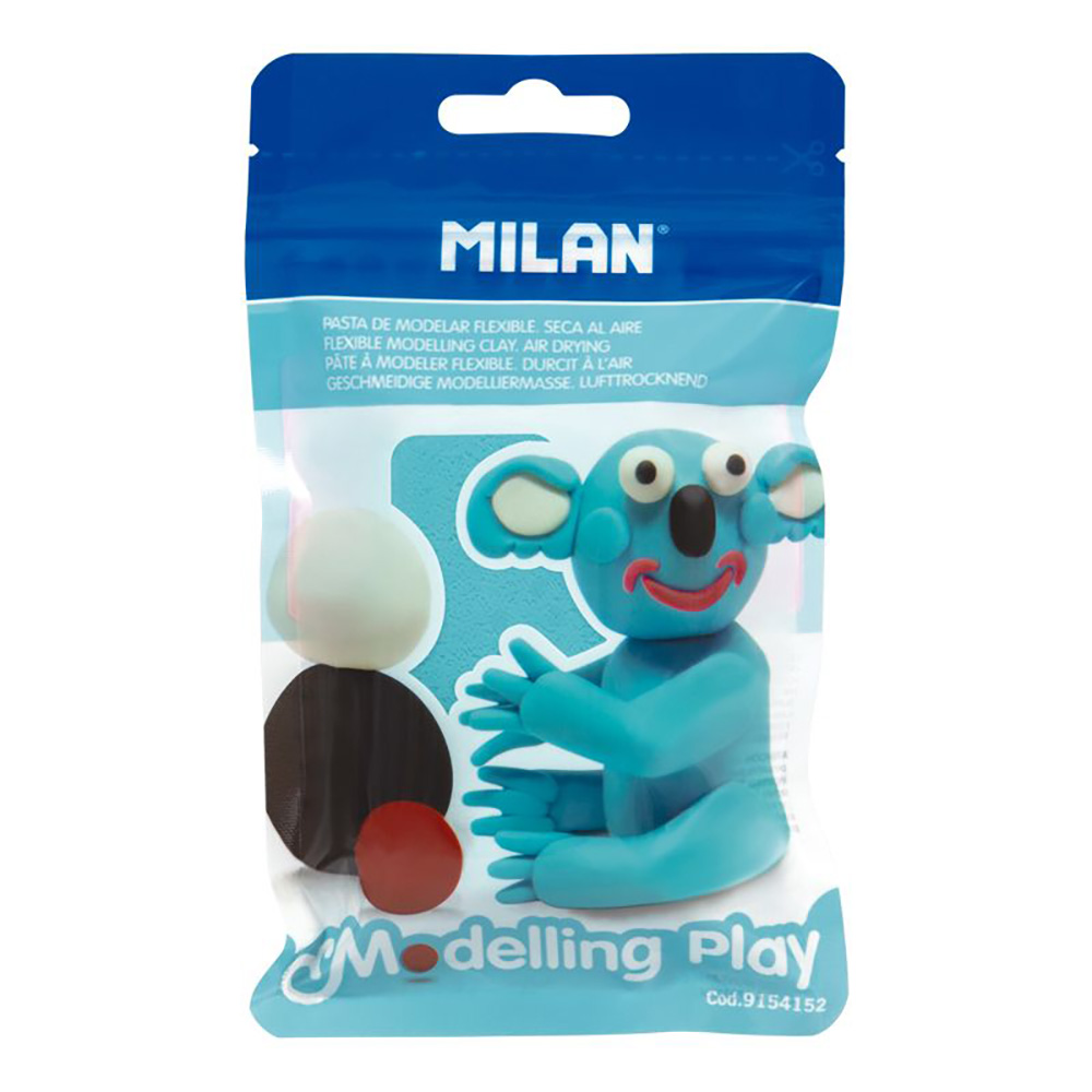 Pasta de modelar modelling play 100g seca ao ar  azul claro milan