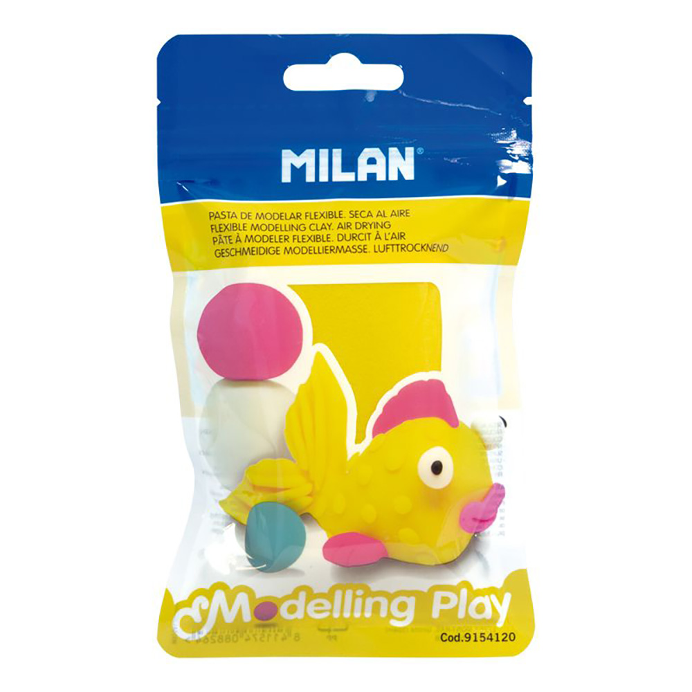 Pasta de modelar modelling play 100g seca ao ar  amarelo milan