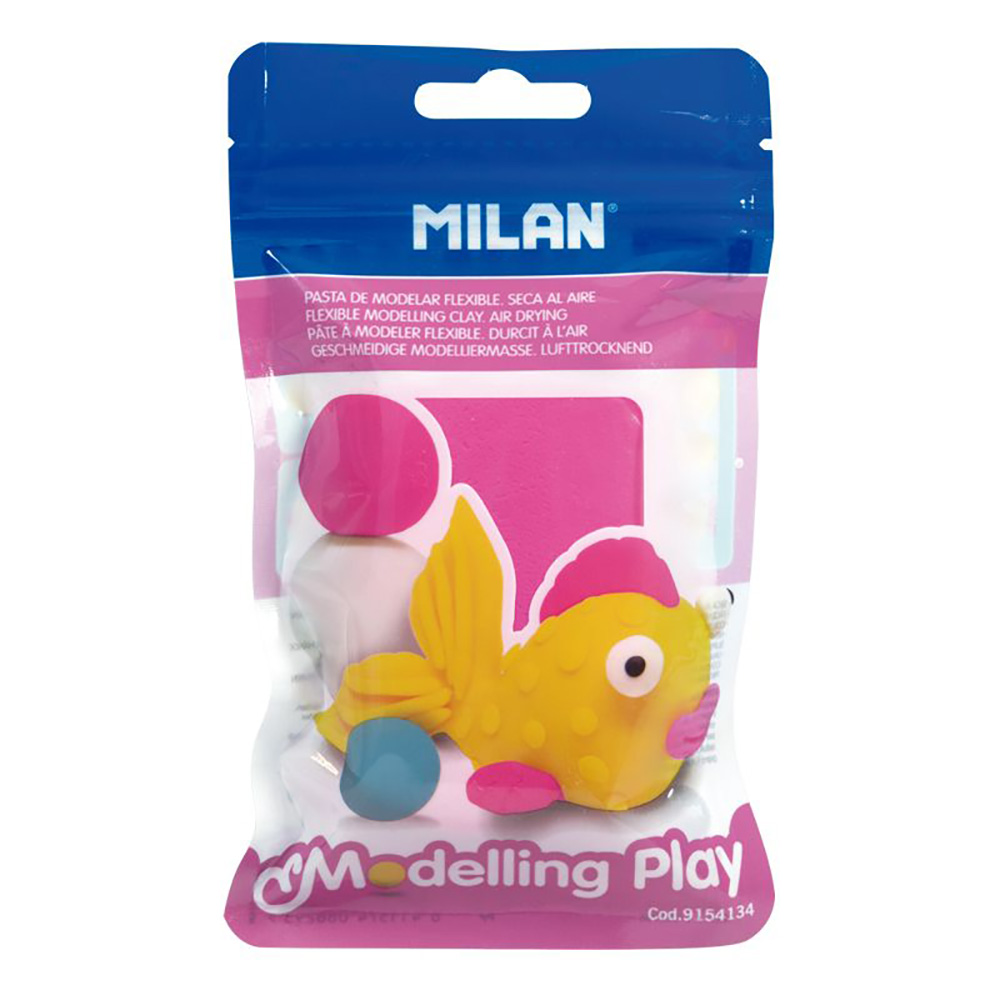 Pasta de modelar modelling play 100g seca ao ar  rosa milan