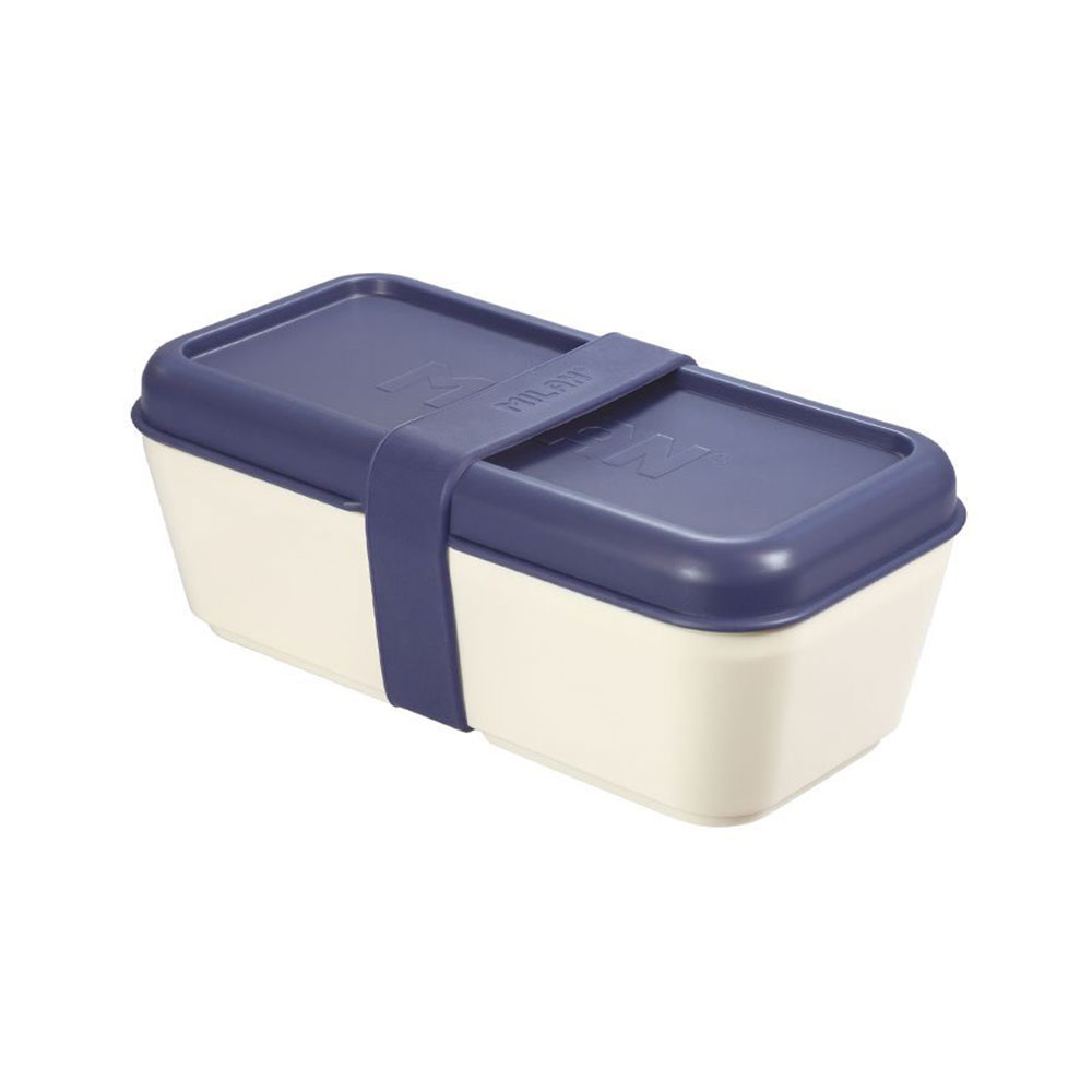 Recipiente para alimentos retangular 0 75l tampa azul marinho milan
