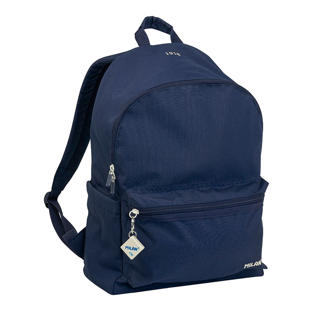 Mochila escolar 2 fecho (22l) serie 1918  azul marinho milan