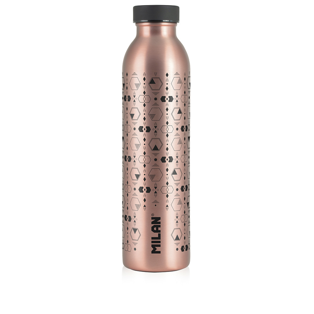 Garrafa isotérmica de inox 591ml serie silver  cor de rosa milan