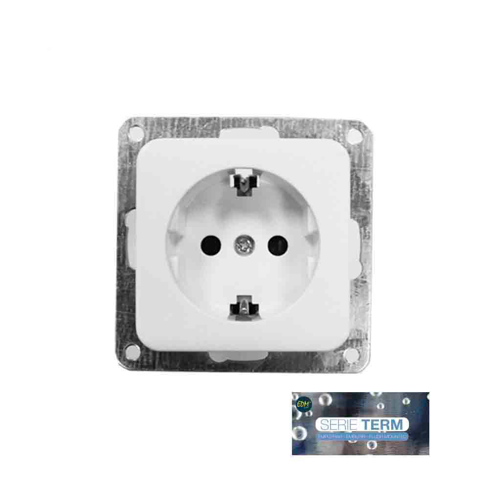 Tomada shucko t/tl 16a encastrar  serie term  edm (saco blíster)