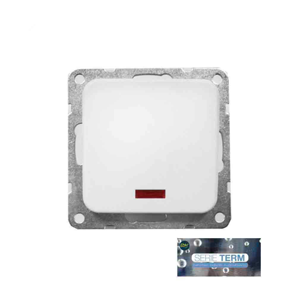 Interruptor encastrar luminoso  serie term  edm (saco blíster)