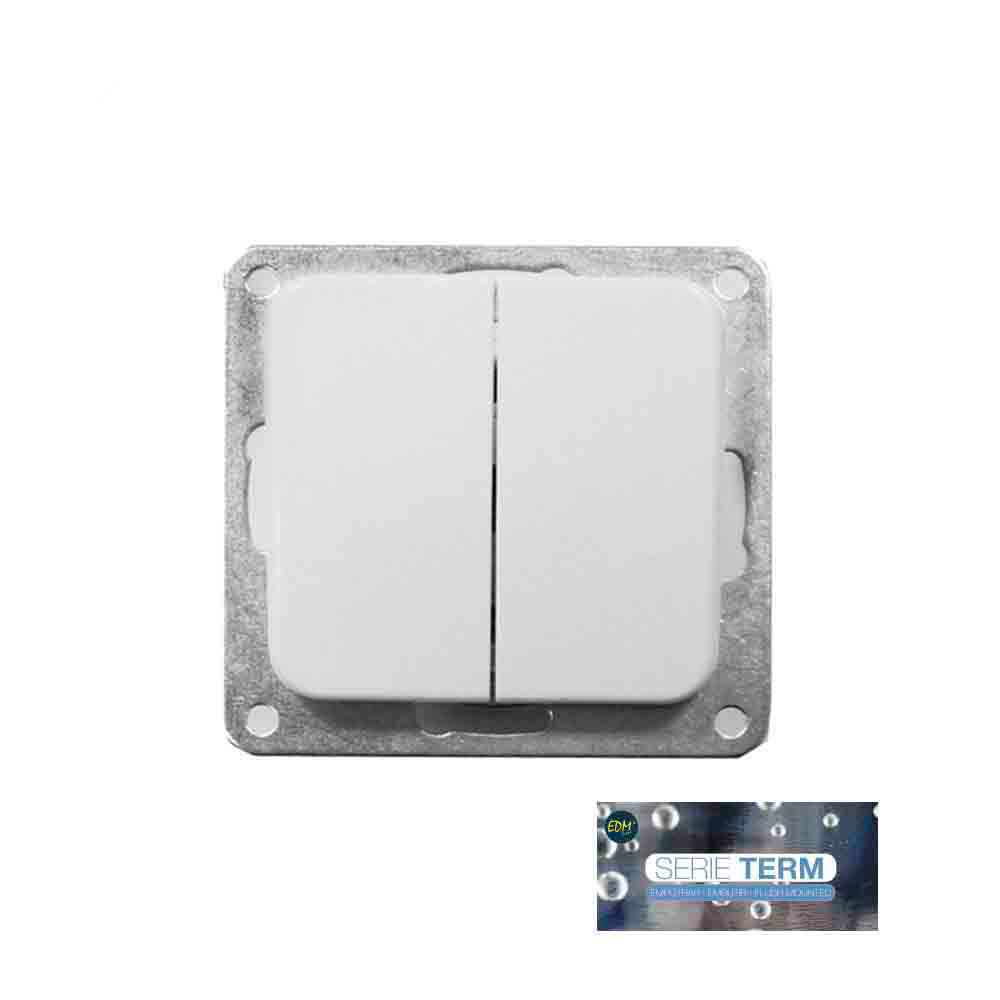 Comutador duplo de encastrar  serie term  edm (saco blíster)