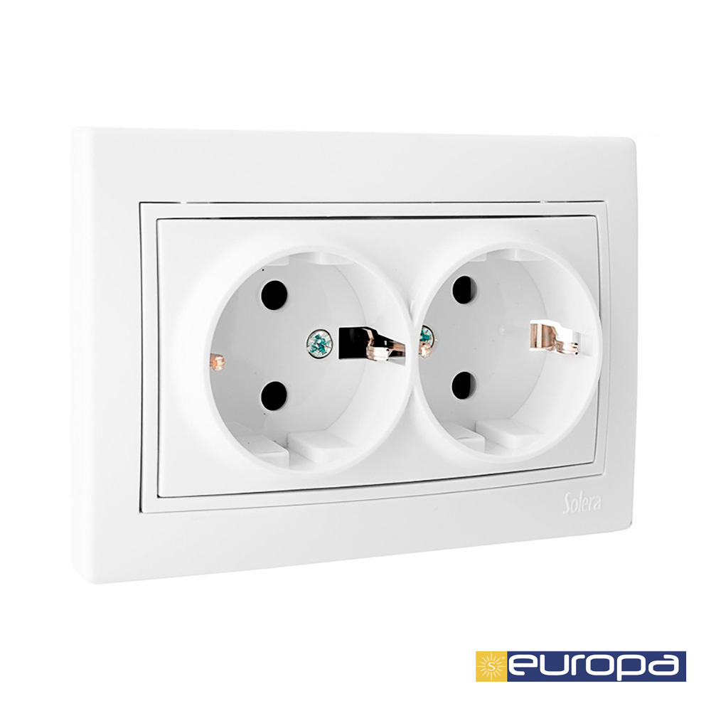 Tomada dupla t/tl com obturador 16a 250v solera erp60/2u