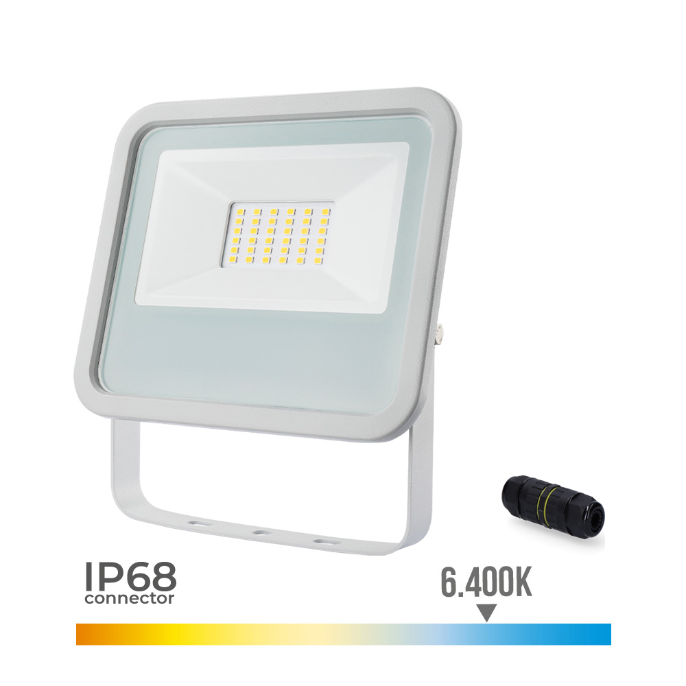 Projetor led 30w 2100lm 6400k luz fria 15 8x2 9x13 5cm cor branco edm