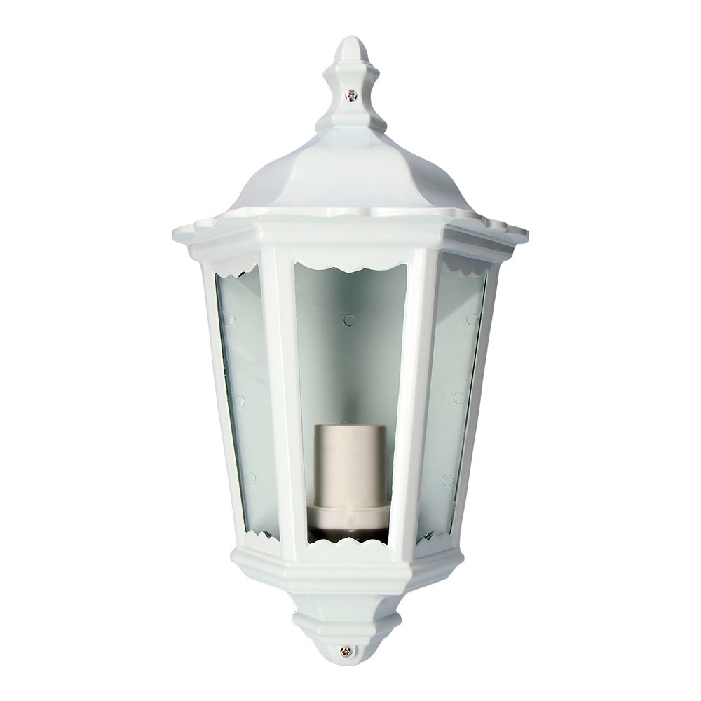 Lâmpada de parede de alumínio e vidro ip44 e27 100w cor branco 25x12x43cm modelo milan edm