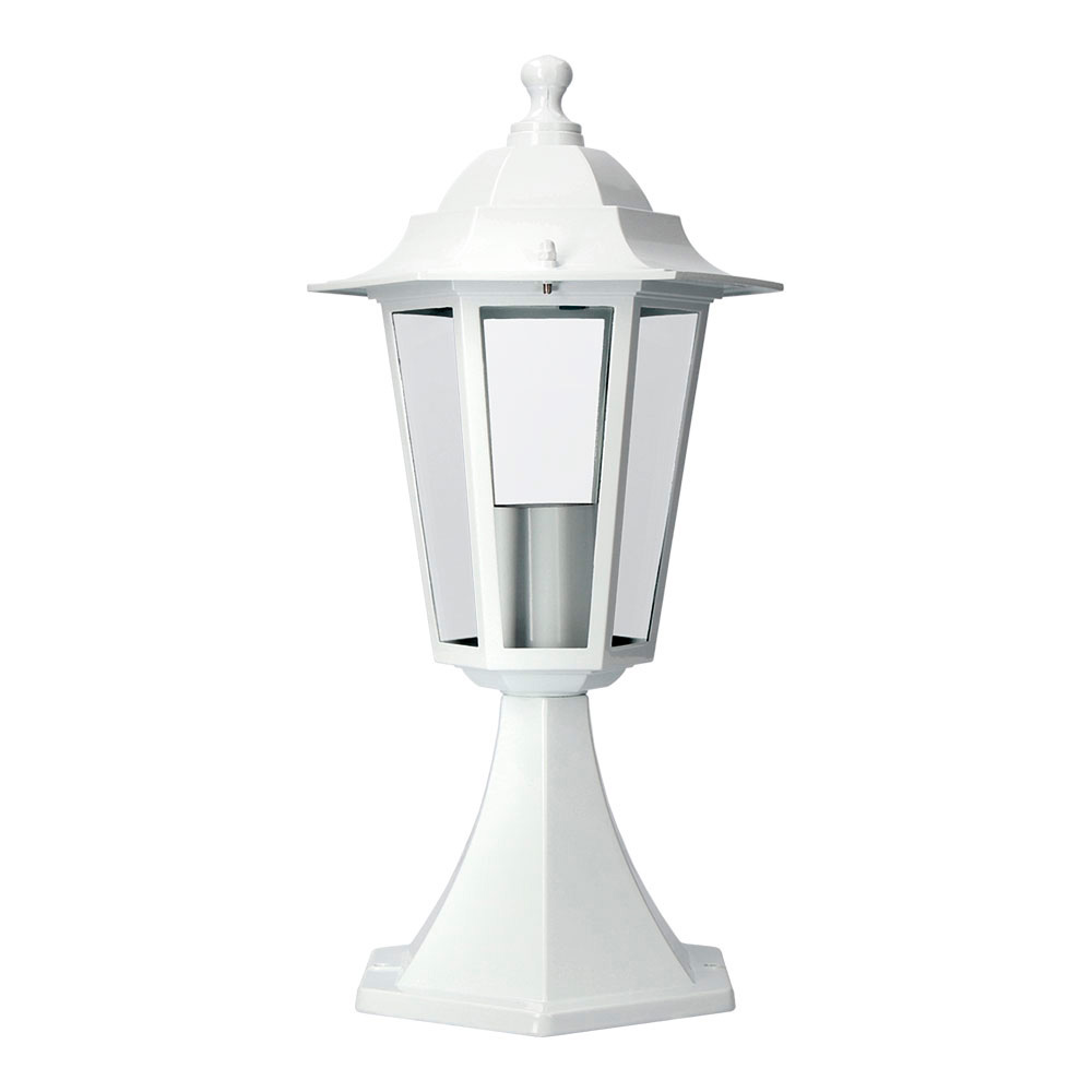 Candeeiro para muro em alumínio ip44 e27 60w cor branco ø16x40cm modelo zurich edm