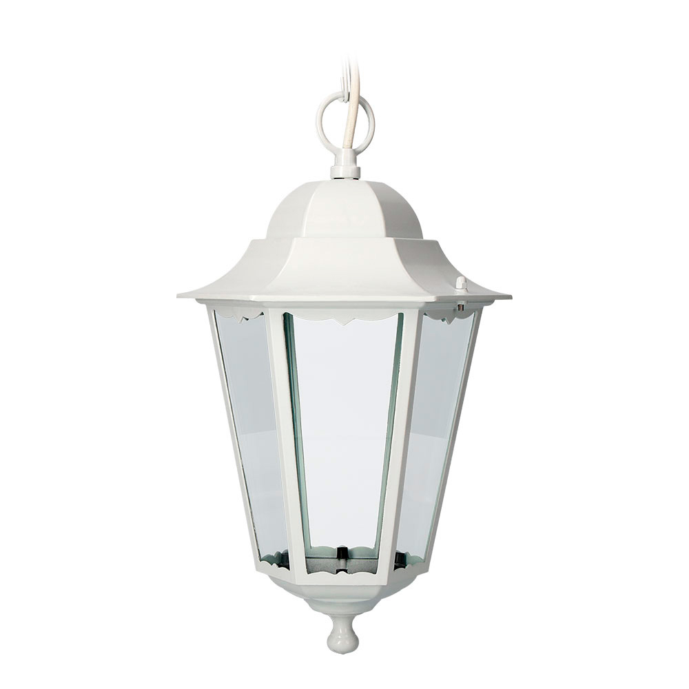 Ult. unidades candeeiro de teto em alumínio e vidro ip44 e27 100w cor branco ø22x96 5cm modelo marsella. edm