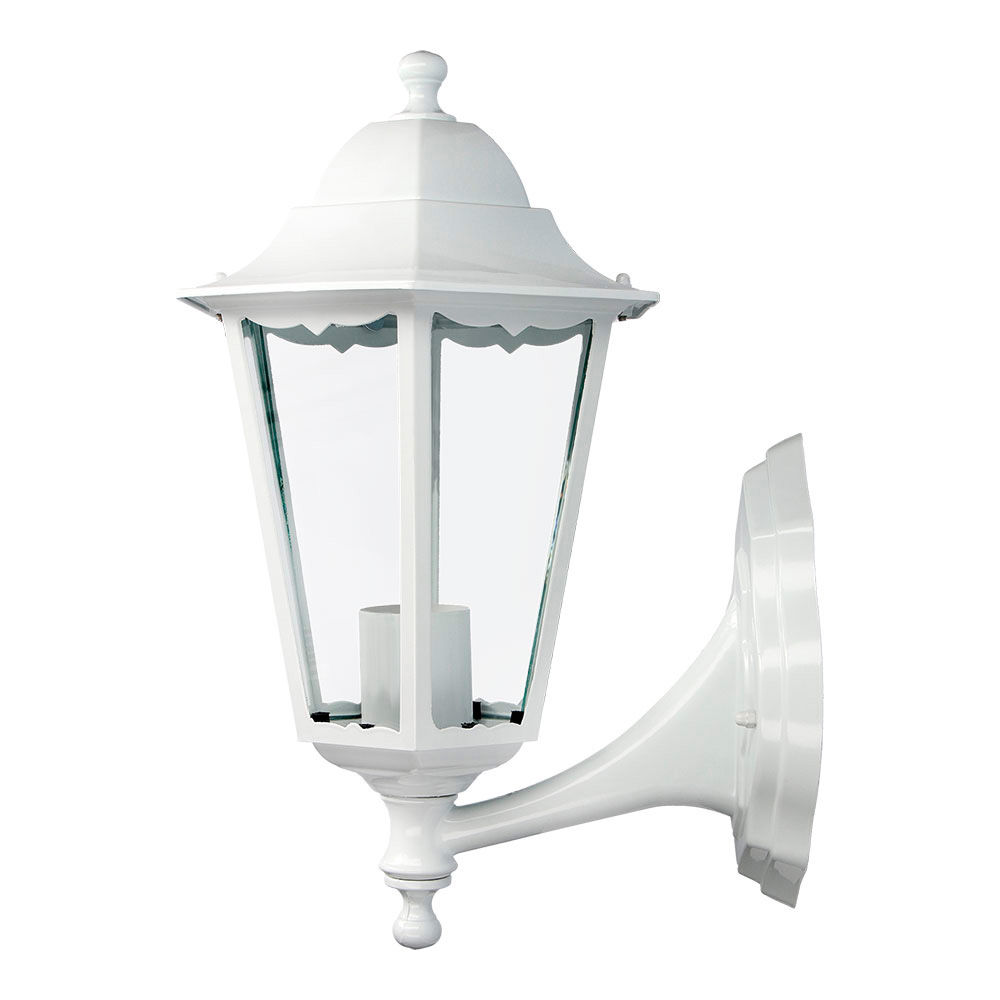 Ult. unidades candeeiro de alumínio e vidro para parede. ip44 e27 100w cor branca ø23x27x41cm modelo marsella. edm